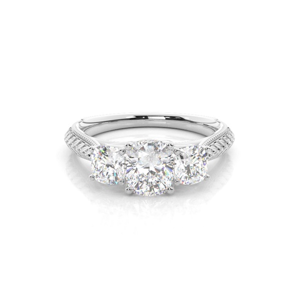 Prong Setting Trilogy Diamond Engagement Ring