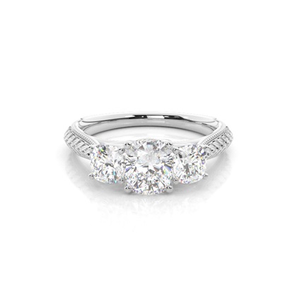 Prong Setting Trilogy Diamond Engagement Ring