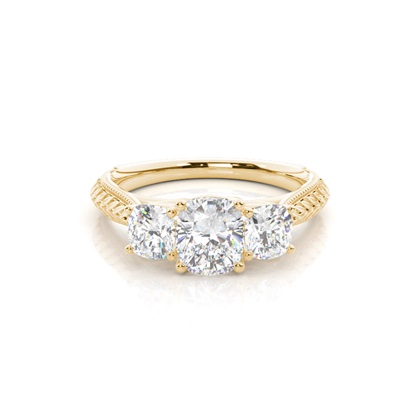Yellow Gold Three Stone Diamond Rings