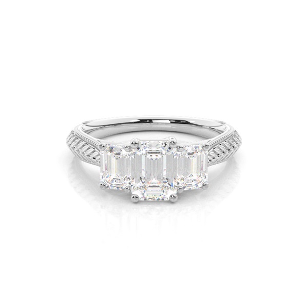 Prong Setting Trilogy Diamond Engagement Ring