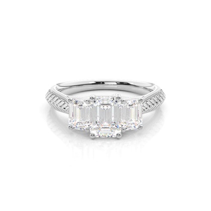 Prong Setting Trilogy Diamond Engagement Ring