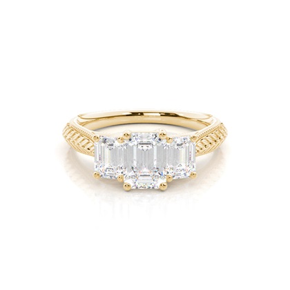 Yellow Gold Three Stone Diamond Rings