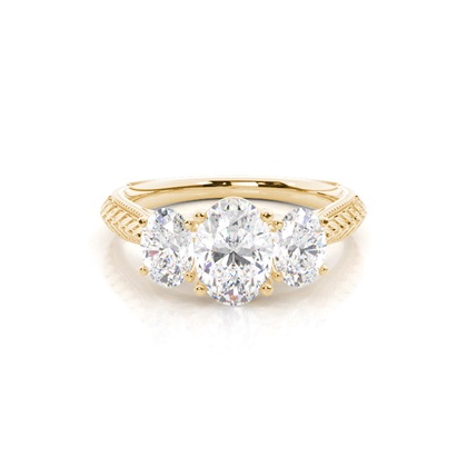 Yellow Gold Three Stone Diamond Rings