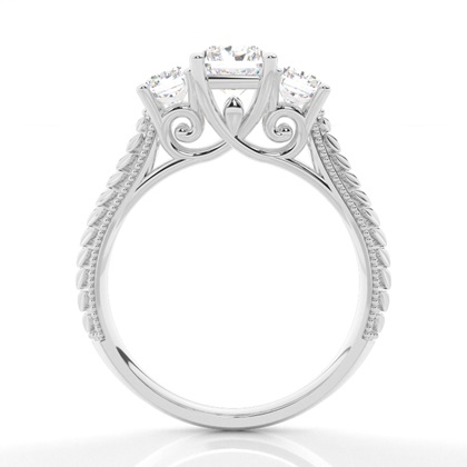Radiant Platin Trilogie Verlobungsringe