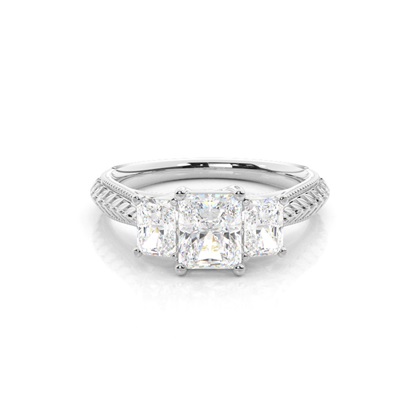 Prong Setting Trilogy Diamond Engagement Ring