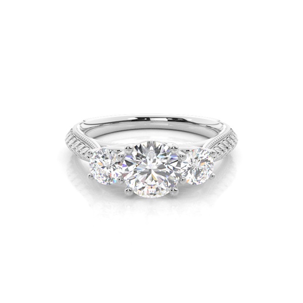 Prong Setting Trilogy Diamond Engagement Ring