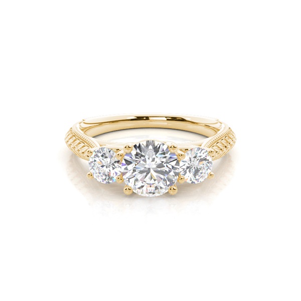 Prong Setting Trilogy Diamond Engagement Ring