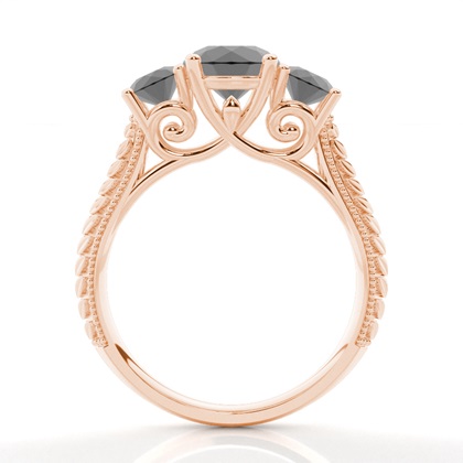 2.00 Carat Rotgold Trilogie Verlobungsringe