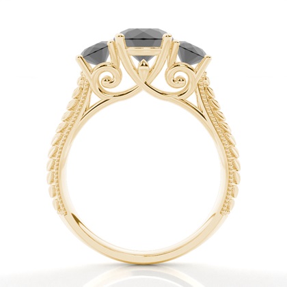 2.00 Carat Gelbgold Trilogie Verlobungsringe