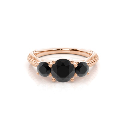 Rose Gold Trilogy Diamond Engagement Rings