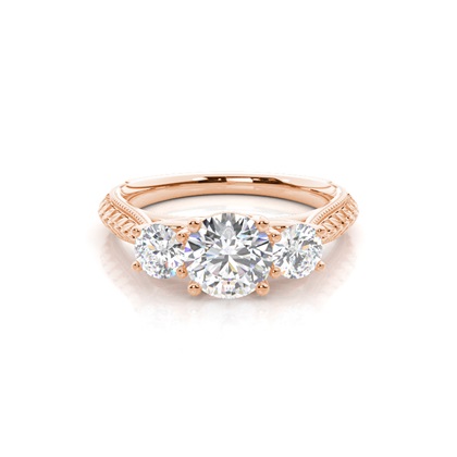 Rose Gold Trilogy Diamond Engagement Rings