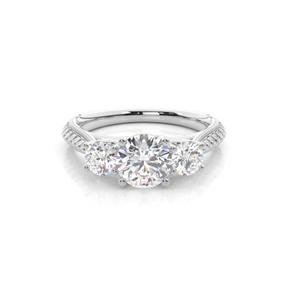 Prong Setting Trilogy Diamond Engagement Ring