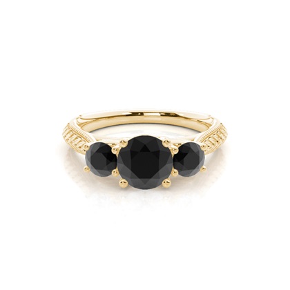 Yellow Gold Trilogy Diamond Engagement Rings