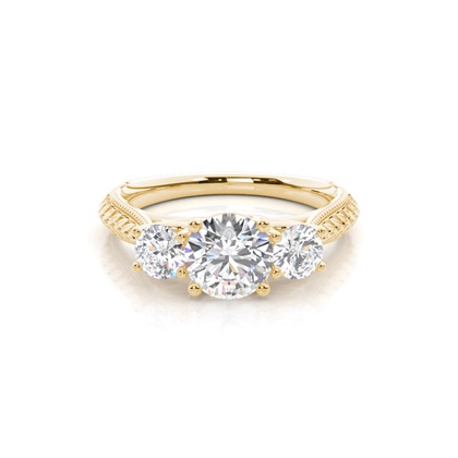 Yellow Gold Trilogy Diamond Engagement Rings