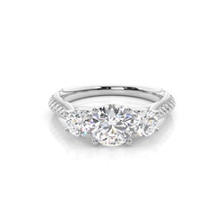 Prong Setting Trilogy Diamond Engagement Ring
