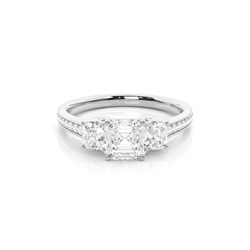 Prong Setting Trilogy Diamond Engagement Ring