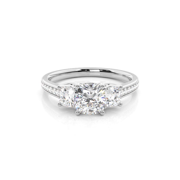 Prong Setting Trilogy Diamond Engagement Ring
