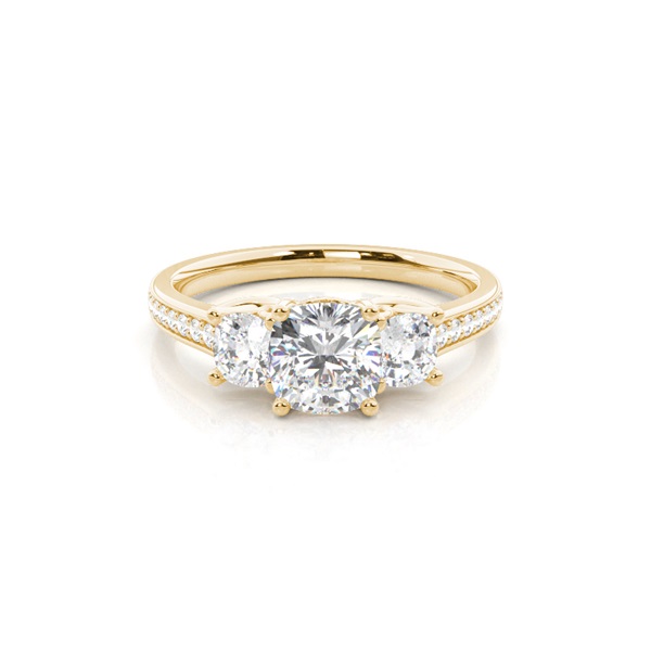 Prong Setting Trilogy Diamond Engagement Ring