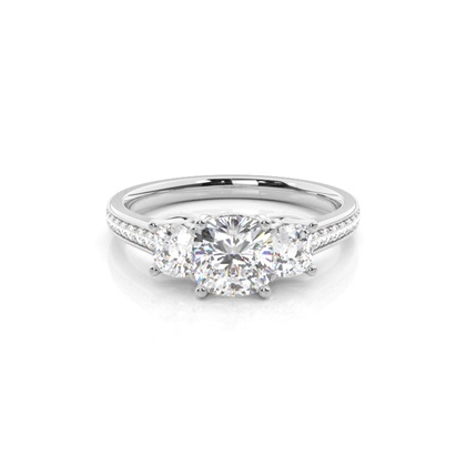 Prong Setting Trilogy Diamond Engagement Ring