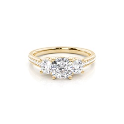 Prong Setting Trilogy Diamond Engagement Ring