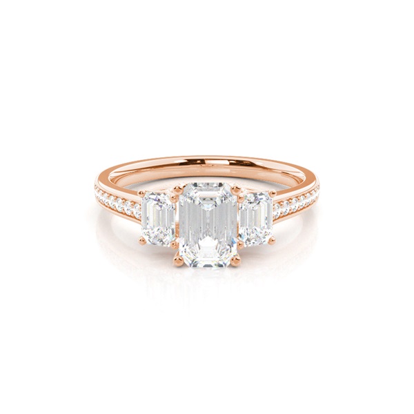Prong Setting Trilogy Diamond Engagement Ring