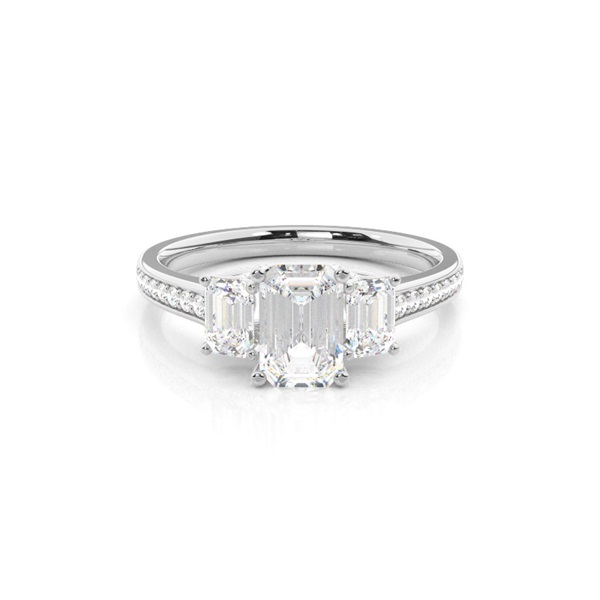Prong Setting Trilogy Diamond Engagement Ring