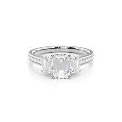 Prong Setting Trilogy Diamond Engagement Ring
