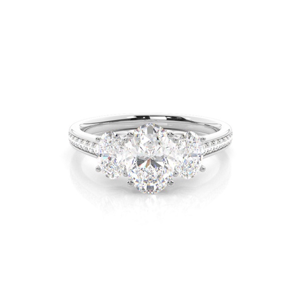 Prong Setting Trilogy Diamond Engagement Ring