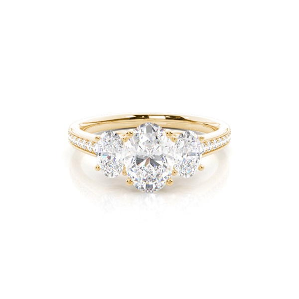 Prong Setting Trilogy Diamond Engagement Ring