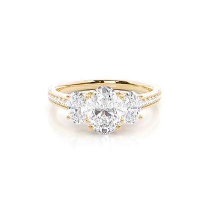 Yellow Gold Three Stone Diamond Rings