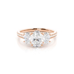 Prong Setting Trilogy Diamond Engagement Ring