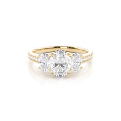 Prong Setting Trilogy Diamond Engagement Ring