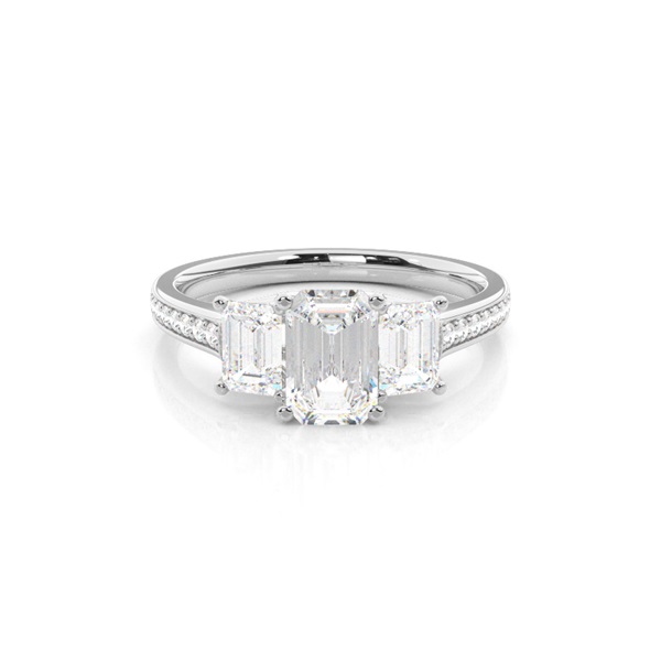 Prong Setting Trilogy Diamond Engagement Ring