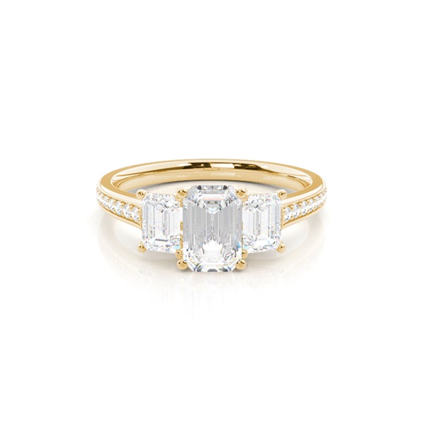Prong Setting Trilogy Diamond Engagement Ring