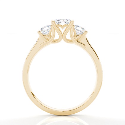 Radiant Yellow Gold Trilogy Engagement Rings