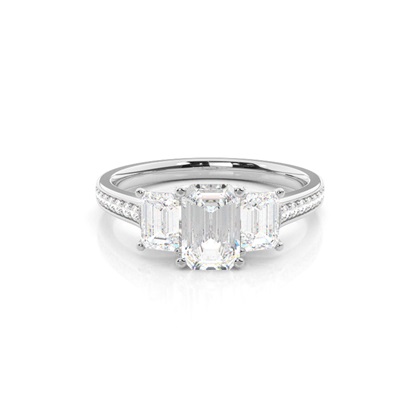 Radiant 3 Stone Diamond Rings