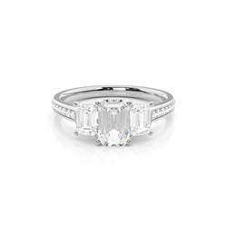Prong Setting Trilogy Diamond Engagement Ring