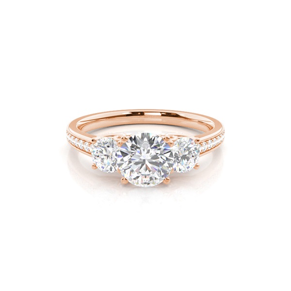 Prong Setting Trilogy Diamond Engagement Ring