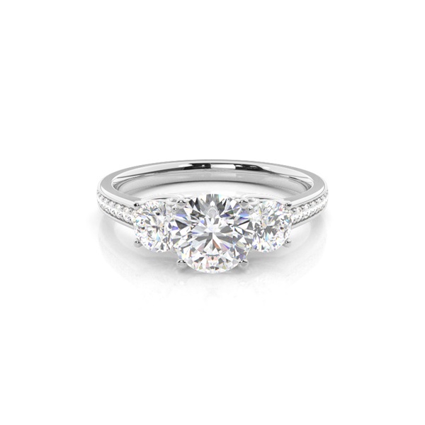 Prong Setting Trilogy Diamond Engagement Ring