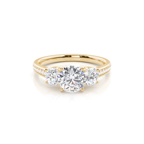 Prong Setting Trilogy Diamond Engagement Ring
