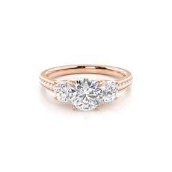 Prong Setting Trilogy Diamond Engagement Ring