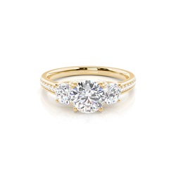 Prong Setting Trilogy Diamond Engagement Ring