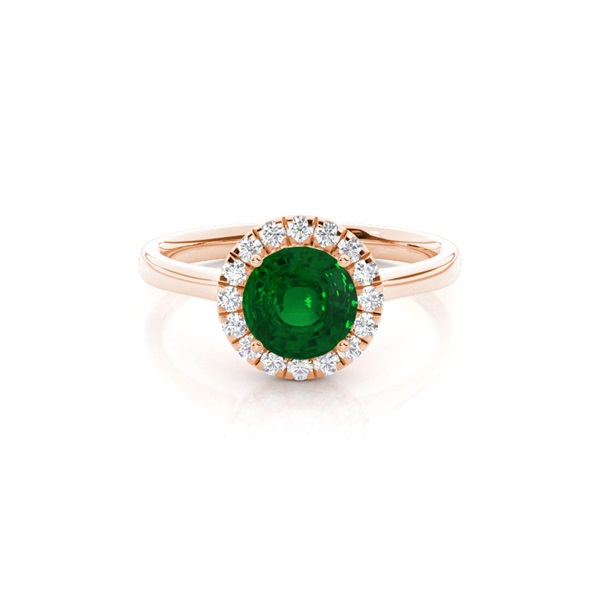 Prong Setting Emerald Halo Engagement Ring