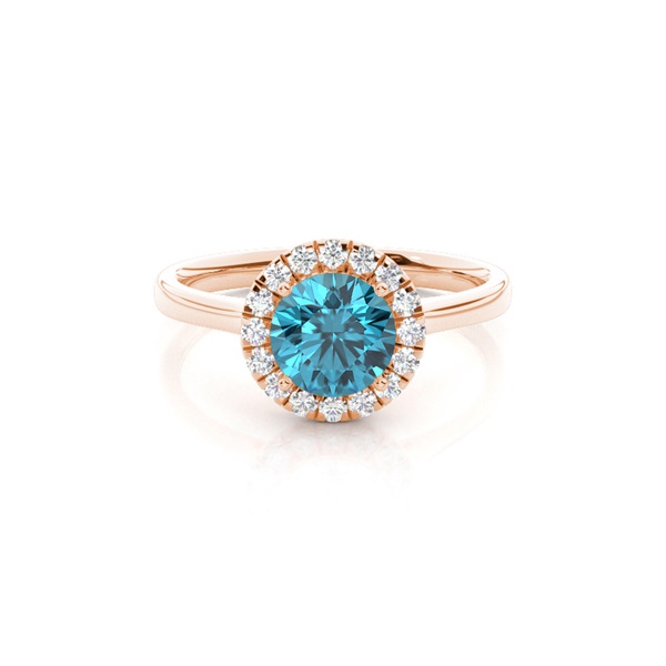 Prong Setting Topaz Halo Engagement Ring