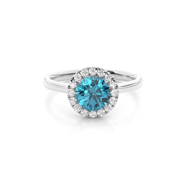 Prong Setting Topaz Halo Engagement Ring