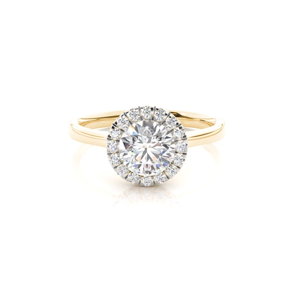Prong Setting Side Stone Halo Engagement Ring