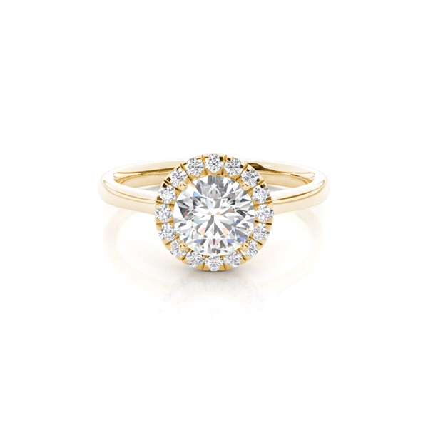Prong Setting Side Stone Halo Engagement Ring