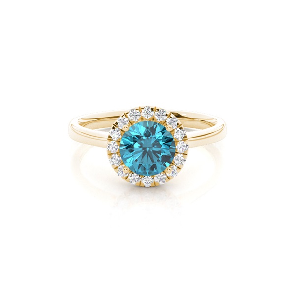 Prong Setting Topaz Halo Engagement Ring