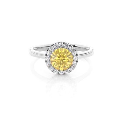 Yellow Diamond Halo Engagement Ring
