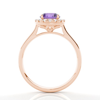 Krappenfassung Amethyst Halo Verlobungsring